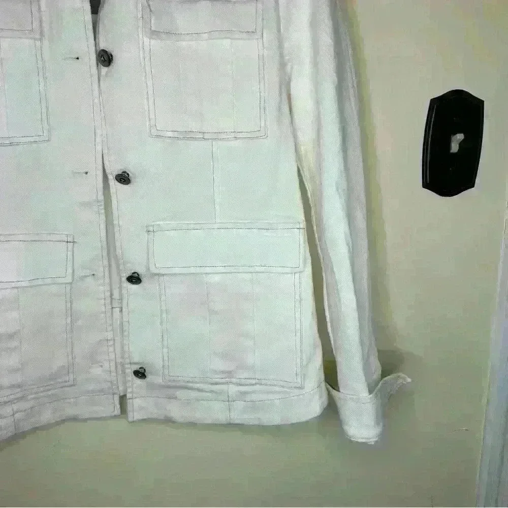 Lola & Sophie Pearl Denim Jean Jacket - White Redo listing photos